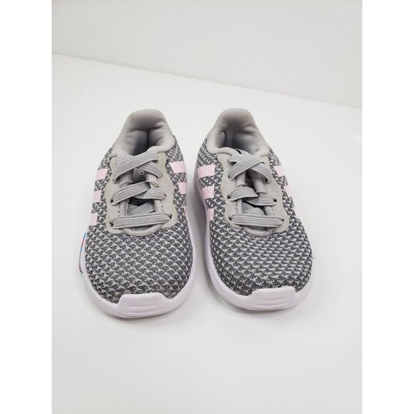adidas Baby Racer TR 2.0 Running‎ Shoe in Gray/Pink - Size 4K - Picture 4 of 8